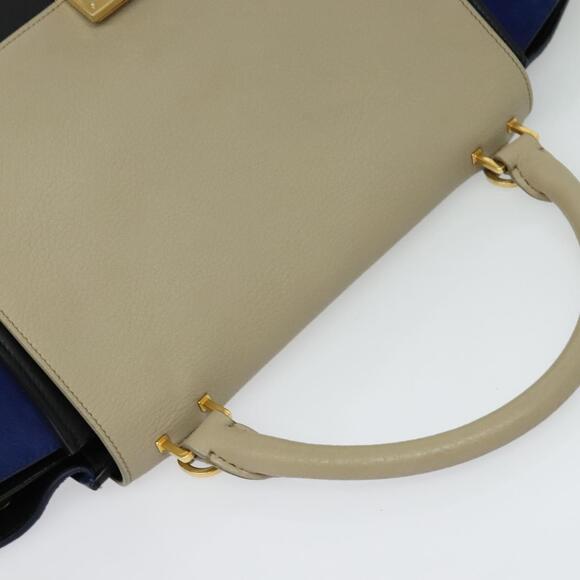 CELINE Trapeze Hand Bag Leather Beige Gold - Picture 6 of 13
